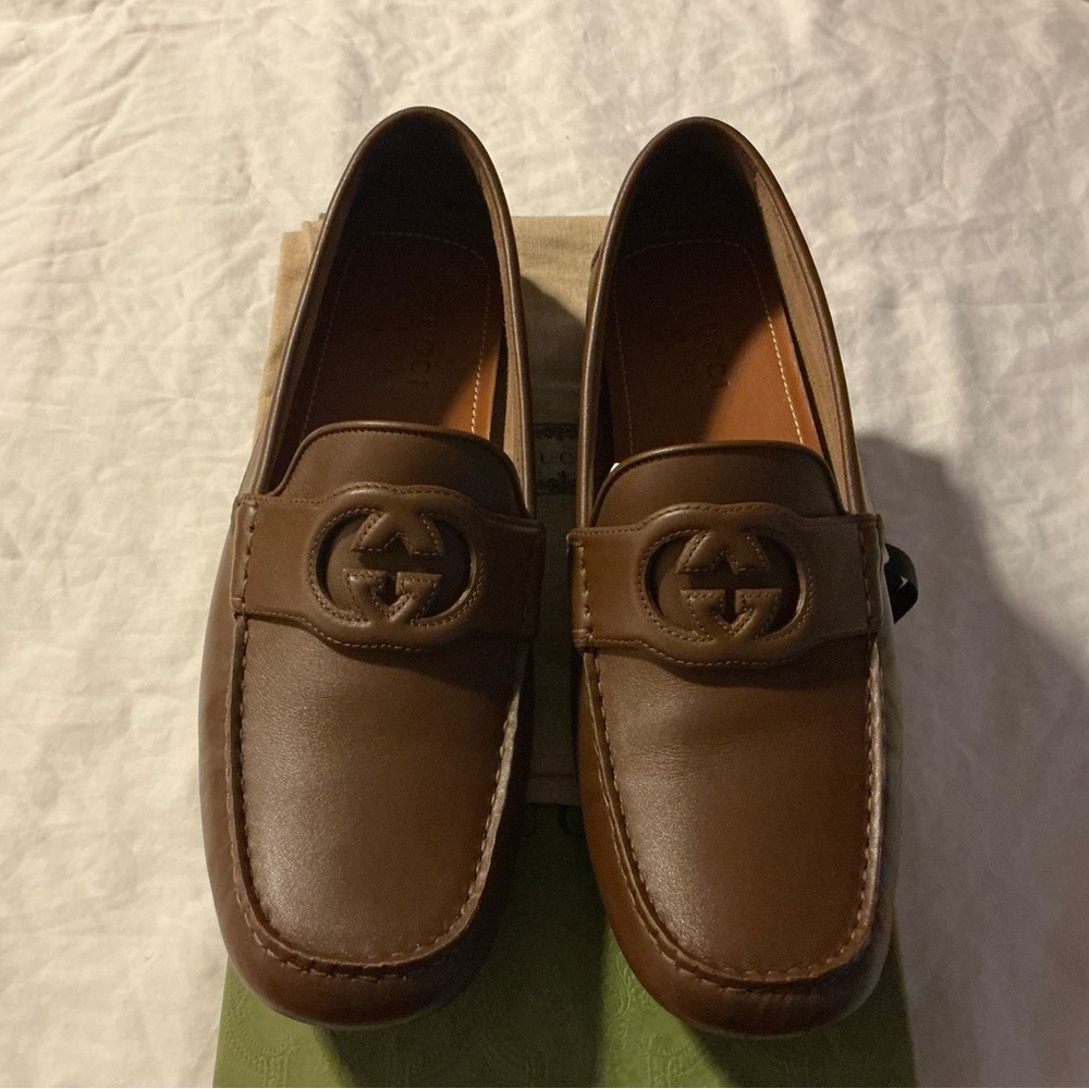 Gucci Men's Leather Loafers in Rich Brown